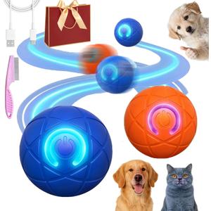 Pet Bounce Ball, Furble Ball for Dogs, USB Self Moving Dog Toy, TPR Motion Activated Dog Balls, Electric Rolling Pet Toy Balls, Bouncing Dogs Ballss, Indoor & Outdoor Fun (#C)