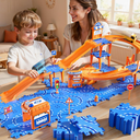 NIPLOOOW Puzzle Race Car Track Set for Kids 35, Floor Puzzle Track Car Set, Toddler Toys for 3 4 5 6 Years Old Boys, Toys Gift for Kids Boys Girls Age 3 4 5 6 7 8 Years Old