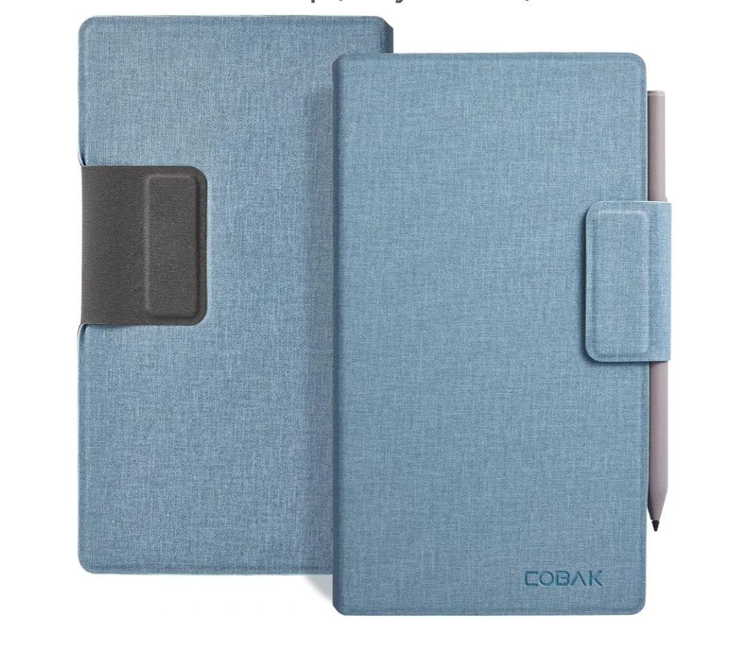 CoBak Magnetic Case for Remarkable Paper Pro Move 7.3" 2025 Released- Smart Auto Sleep/Wake Folio Lightweight Protective Cover with Pen Holder Flap (Grayish Blue)