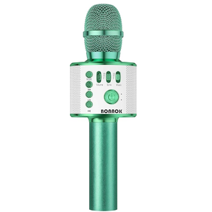 BONAOK Wireless Bluetooth Karaoke Microphone, 3in1 Portable Handheld Mic Speaker for All Smartphones, Gifts for Boys Kids Adults All Age Q37(Green)