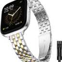 Slim Stainless Bands Compatible with Apple Watch Band 38mm 40mm 41mm 42mm 44mm 45mm 46mm 49mm, Women Men Business Watch Straps Metal Link Bracelet for iWatch Series 11/10/9/8/7/6/5/4/3/2/1/Ultra/SE