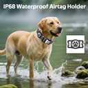 WhoseID Dog Collar with Waterproof AirTag Holder & Anti-Lost QR Code, Cute Bling Warpping Adjustable Width for Small Medium Large Pet (Black, S)