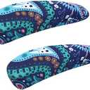 Smiry Stretch Printed Office Chair Armrest Covers, 1 Pcs Soft Fit Removable Washable Computer Desk Chair Arm Covers Protector, Blue Green