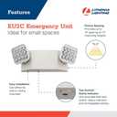 Lithonia Lighting Basics LED Emergency Light, Dual Adjustable Heads, Wall Mount, Damp Rated, 90-Min Backup, 120/277V, White, 4-Pack (EU2C CP4), Deal for stairways, hallways, and Egress Paths, Generation 3