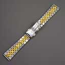 flat end 18mm 19mm 20mm jubilee with double button buckle stainless steel watch bracelet fit for rlx skx watch (2 tone gold)