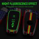 American USA Flag Key Fob Cover, Key Case,Keychain, Accessories Compatible with Toyota RAV4 Camry Avalon C-HR Highlander Prius GT86 (Model-D)