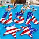 5 Pcs Patriotic Pool Decorations Flag Star and USA Letter 4th of July Pool Floats Large 20'' Floating Letters for Summer Memorial Day Independence Day Beach Ball Party Decor