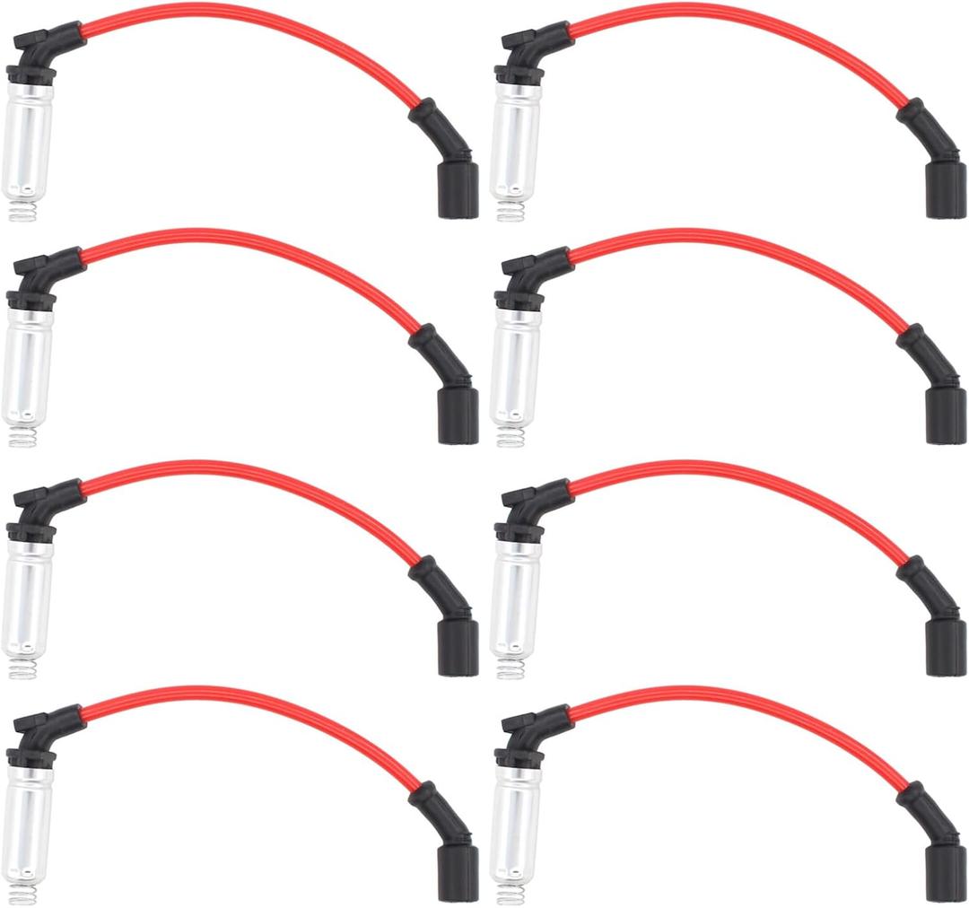 NewYall 8Pcs 10.2mm Spark Plug Ignition Wires for 1999-2019 Chevrolet GMC V8 LS1 Suburban Corvette Silverado Savana Express 1500 2500 3500 48332R 2000208 M8-48322 48322 7831