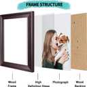iRahmen 8x10 Picture Frame Set of 4, Dark Brown Vintage Photo Frame with Real Glass, 8 x 10 Frames for Wall Mount and Tabletop Display