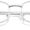 TJUTR Fashion Clear Glasses Non Prescription Fake Glasses for Women Blue Light Blocking Rectangle Metal Glasses Frame, A3 Silver