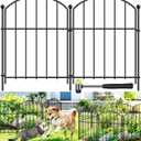 Decorative Garden Fence 17in x 10ft, 10 Pack Rustproof Metal Animal Barrier Fence, Arched Flower Bed Edge Decorative Rabbit and Dog Ground Defense No-Dig Fence for Patio Patio Outdoor