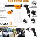 Car Wash Detailing Kit Cleaning Kits with Foam Gun Sprayer, Car Wash Brush and Large Wash Mitt Duster for Car Interior and Exterior Cleaning (Orange)