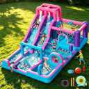 FBSPORT Inflatable Bounce House Bouncy House with Double Water Slide, Inflatable Bouncy Castle Water Bounce House with 750W Blower, Climbing Wall, Jumping, Splash Pool for Kids Indoor Outdoor, 1.51 ft x 1.47 ft x 2.29 ft