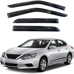KPY Window Visor Compatible with Nissan Altima 2013-2018, 4PC Rain Guard Side Window Vent Deflectors Tape-On Mugen Style, 2013 2014 2015 2016 2017 2018