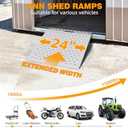 VNN 29" x 24" Shed Ramp for Riding Mower & Lawn Equipment | 750 LB Capacity Anti-Slip Punch Plate Ramp for ATV, Motorcycles, Garages & Barns (1PC)
