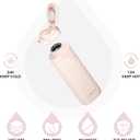 IDEUS Insulated Stainless Steel Water Bottle 14 oz Lockable Lid & Leakproof Travel Coffee Mug for Hot/Cold Beverages Fits Most Cup Holder (Light Pink)