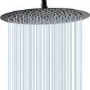 Round 16 Inch Stainless Steel Shower Head Rain Style Shower Head Black Large Square Rainfall Shower Heads Matte Black