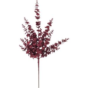 Vickerman 28" Burgundy Artificial Eucalyptus Glitter Spray - Includes 2 Sprays per Bag - Reliable and Durable - Flower Assortment Addition - Lifelike Leaves - Faux Burgundy Spray
