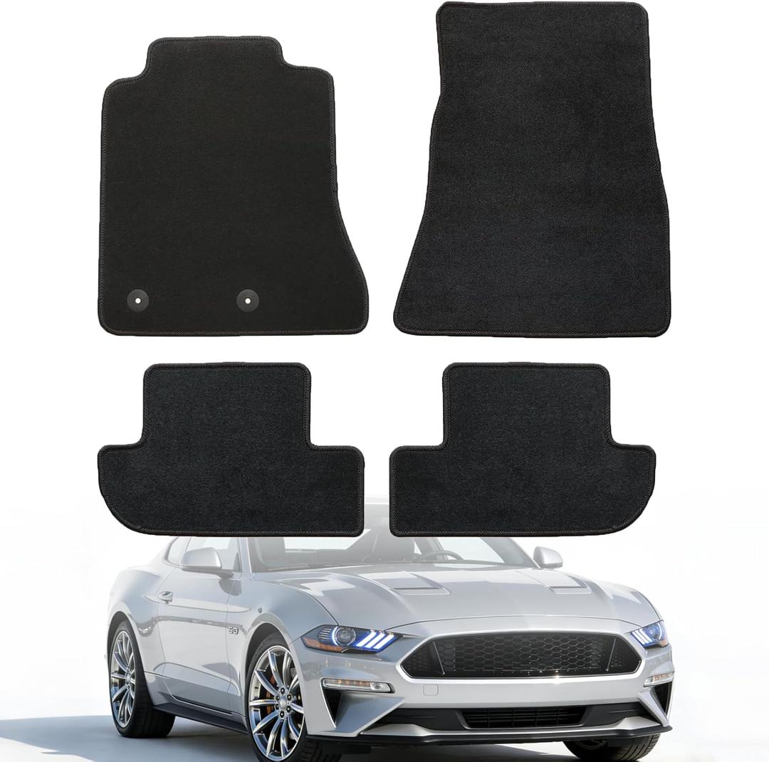 GXARTS Waterproof Car Floor Mats Carpet Full Set Fit for Ford Mustang 2015 2016 2017 2018 2019 2020 2021 2022 2023 2024 2025 | All-Weather Protection, Anti Sliding Backing