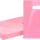 Pink 100 PCS Small Gift Bags, 6"x8" Goodie Party Favor Bags with Handle, Treat Retail Pouches for Kids Birthday, Christmas, Small Business