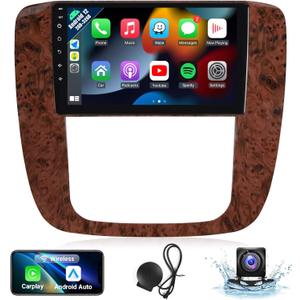 Naifay Android Car Radio Stereo for GMC Yukon Chevrolet Chevy Silverado Tahoe Suburban 2007-2012 with Carplay Android Auto, 2+32G 9 Inch IPS Touch Screen for Chevy Car Stereo with Bluetooth GPS WiFi