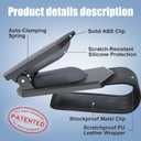 2 x Veharvim One-Handed-Operation Sunglasses Holder for Car, Visor Sunglass Holder Clip, Car Accessories Interior, Universal Fit Silicone Padded Visor Sunglass Holder Car, Unmatched Durability (1 Pack)