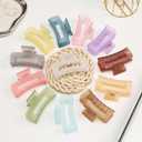Sisiaipu 3.5 Inch Square and Rectangular Hair Clips - 12 Pcs Claw Clips for Thick and Thin Hair, Rectangle Jaw Clips in Bulk, Hair Accessories for Women and Girls - Ice Cream