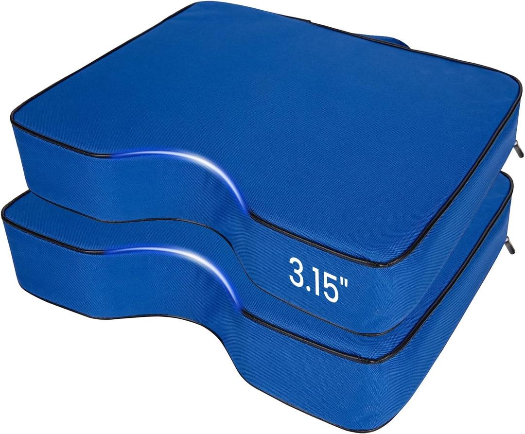 FirstGift 3.15" Extra Thick Stadium Seat Cushions - Portable Water-Resistant Bleacher Pads with Decorative Trim, Lightweight & Comfortable for Sports, Games, and Outdoor Event, U-Shape