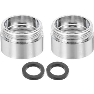 uxcell 2Pcs Faucet Aerator Adapter, 1/2" Female to M22 Male with Washer, 15mm Length