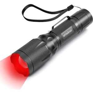Upgraded Red Flashlight, Bright White &High/Low Power Red Light Options with Memory, Zoom Lens, Portable Weatherproof LED Small Torch for Aviation, Astronomy, Night Vision (RRW)