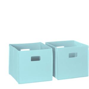 RiverRidge Folding Storage Bins with Handles Aqua Cube Storage Organizer for Closet, Bedroom & Playroom - Closet Organizers and Storage Set of 2