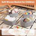 OIAHOMY 4 Pack 14.17 * 11.02 * 6.3IN Storage Baskets for Organizing Shelves, Woven Rope Baskets for Organizing Books, Clothes, Decorative Basket for Living Room, Nursery, Bedroom, Gift Basket, Grey