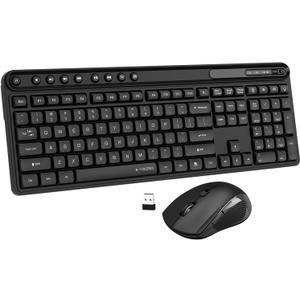 Wireless Keyboard and Mouse Combo, E-YOOSO Full-Sized Computer Wireless Keyboard and Optical Mouse, 2.4Ghz USB Lag-Free Cordless Combo, for Windows, Mac OS PC/Desktop/Laptop