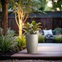 Kante 18.1" H Tall Round Concrete Planter for Outdoor Indoor, Modern Decorative Plant Pots with Drainage Hole & Rubber Plug for Home & Garden Weathered Concrete