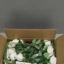 InnoGear 50 Pcs White Roses Artificial Flowers, Fake Velvet Silk Rose Bulk Faux Flower for Decoration DIY Wedding Centerpieces Proposal Bridal Bouquets Shower Party Home Floral Decor (50, White)