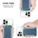 3 x Card Holder for Phone Case, Leather Phone Wallet Stick On, Strongest Adhesive Phones Wallet for iPhone/Android, Minimalist Slim RFID, Fit 7 Cards, Blue, 1 Pack