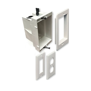 iMBAPrice IMBA-DVFR1W-1 1-Gang Recessed Outlet/Electrical Box for Wall Mount TV, Antenna, Phone & Cable TV, Fits GFCI and Standard Outlets, Old or New Construction, 1-Pack