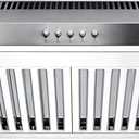 30 Inch Under Cabinet Range Hood - 600 CFM Ducted/Ductless Convertible Kitchen Vent Hood, Stainless Steel, 3 Speed with Baffle Filters & 2 LED Lights Brushed Finish, ETL Certification