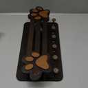 MTERSN Decorative Dog Leash Holder for Wall - Cute Dog Accessories Organizer with Floating Shelf & 6 Key Hooks  Key Holder Wall Mount for Cute Stuff and Farmhouse Decor (Dark Brown)