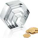 5PCS Hexagon Cookie Cutter Set, Stainless Steel Hexagon Shapes Biscuits Cookie Cutter, 5 Sizes Geometric Biscuit Cutters for Biscuits, Cake and Sandwiches Shapes (3.66/3.27/2.95/2.13/1.38 Inch)