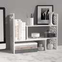 MASAKA B&W - Kawaii Storage Desktop Organizer for Your Desk Space, Double H Plants Display Shelf, Home Office Storage Rack Adjustable Stackable for Office, Dormitory (White*09)