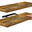 Bathroom Shelves, Wall Decor for Bedroom, Kitchen, Living Room, Home Decor & Book storage - Mounted Floating Shelf with Invisible Brackets (Rustic Brown, 2 Pack)