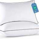 JOLLYVOGUE Standard Pillows Set of 2, Cooling and Supportive Pillows Full Size Set of 2 for Side and Back Sleepers, Down Alternative Hotel Collection Sleeping Pillow (White)