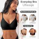 Bras for Women No Underwire - Womens Bralettes Wireless Seamless Padded Bra Comfortable Tshirt Bras (Black, M)