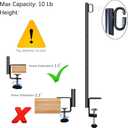 Outdoor String Light Poles 4 Pack 41" for Garden Backyard Deck Fence Railing EavesHanging Bird Feeders, Lanterns, Wind Chimes, Flower and Plant Baskets (4)