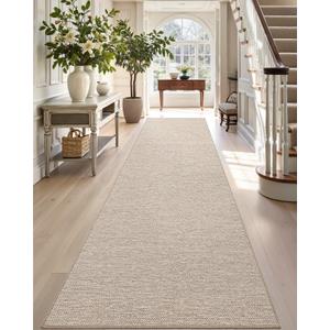 DEXI Hallway Runner Rug 2'4"x8', Non Slip Rubber Backed Runners Carpet, Ultra Thin Entryway Rugs Indoor for Kitchen Hallway Entrance Bedroom, Beige