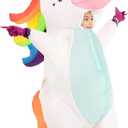 Spooktacular Creations Halloween Kids Inflatable Costume, Full Body Unicorn Blow Up Costume, Unicorn Costumes for Parties (Child (4-6), White)