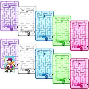 Zhanmai 10 Pcs Plastic Card Maze Puzzle Holder Portable Money Maze Card Box Intellectual Pinball Machine Pinball Cash Holder for Teens Birthdays Party Favors Game Fun Challenging