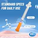 0.5ml Syring 31G 5/16" 8mm, Lab Supplies Individually Wrapped 100 Pack