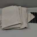 Linen Blackout Curtains for Bedroom, 70" x 58" Portable Black Out Blinds with 20 Sets Hooks & Loops Strips for 100% Blackout Window Film, Temporary Black-out Shades for Windows Cover Travel RV- Cream